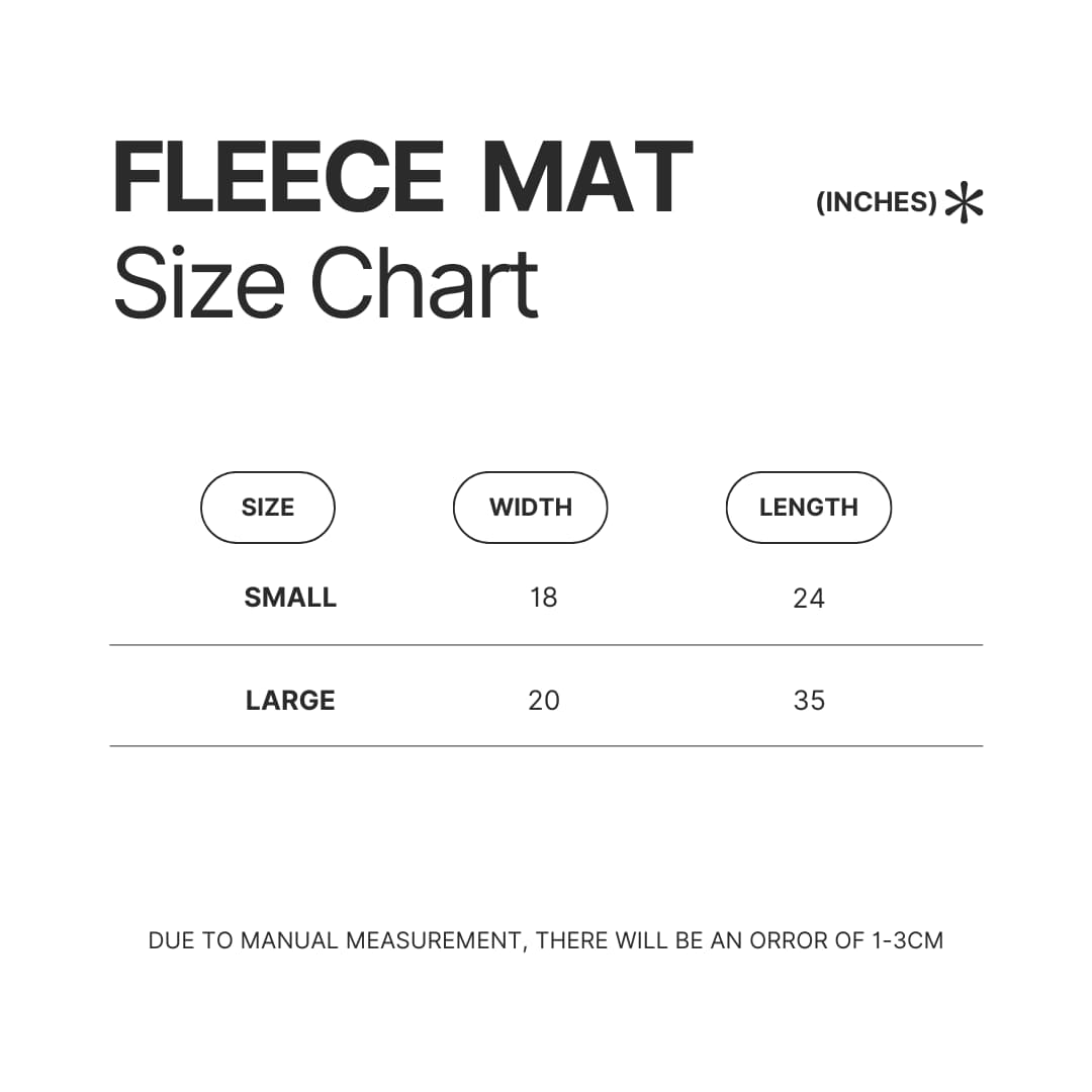 Fleece Mat Size Chart - Ouran High School Host Club Merch